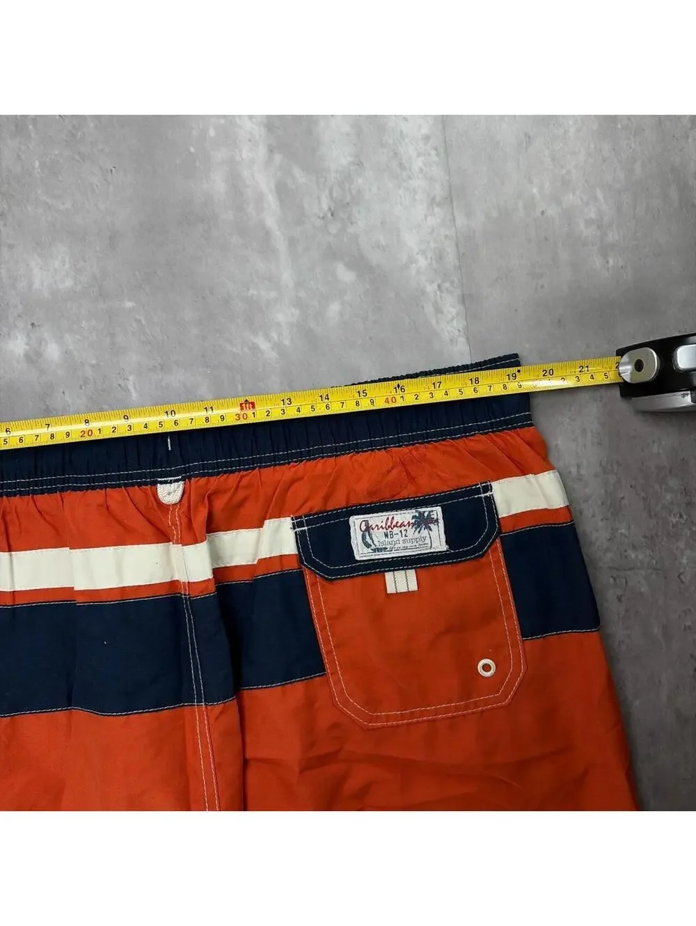 Vintage Caribbean Joe Surf Grunge Striped Baggy Board Shorts
